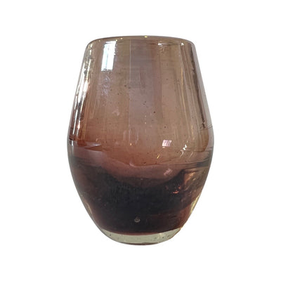 Iridescent amethyst colored glass mezcal shot glass