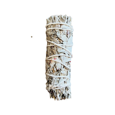 Photo of white sage smudge stick. 