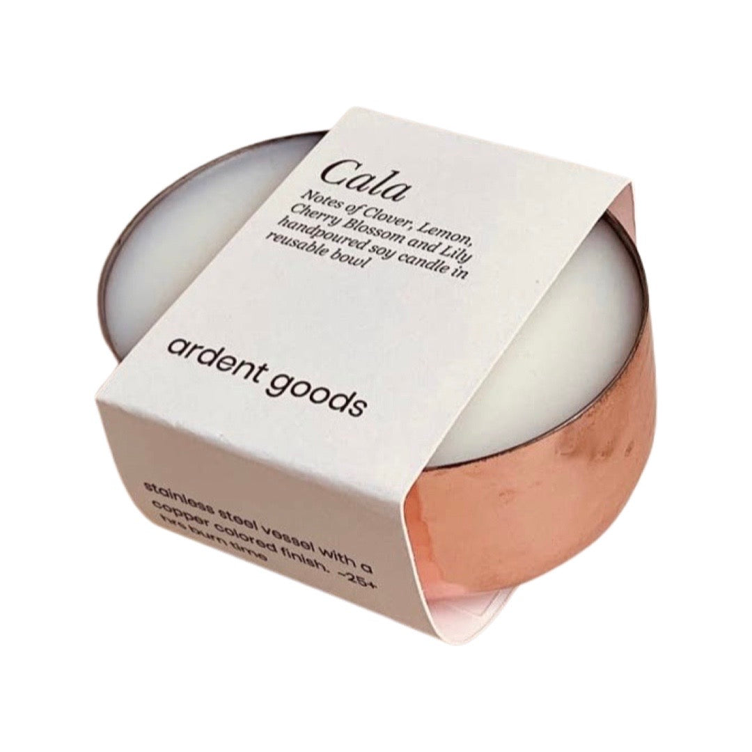 Cala Soy Candle copper in packaging