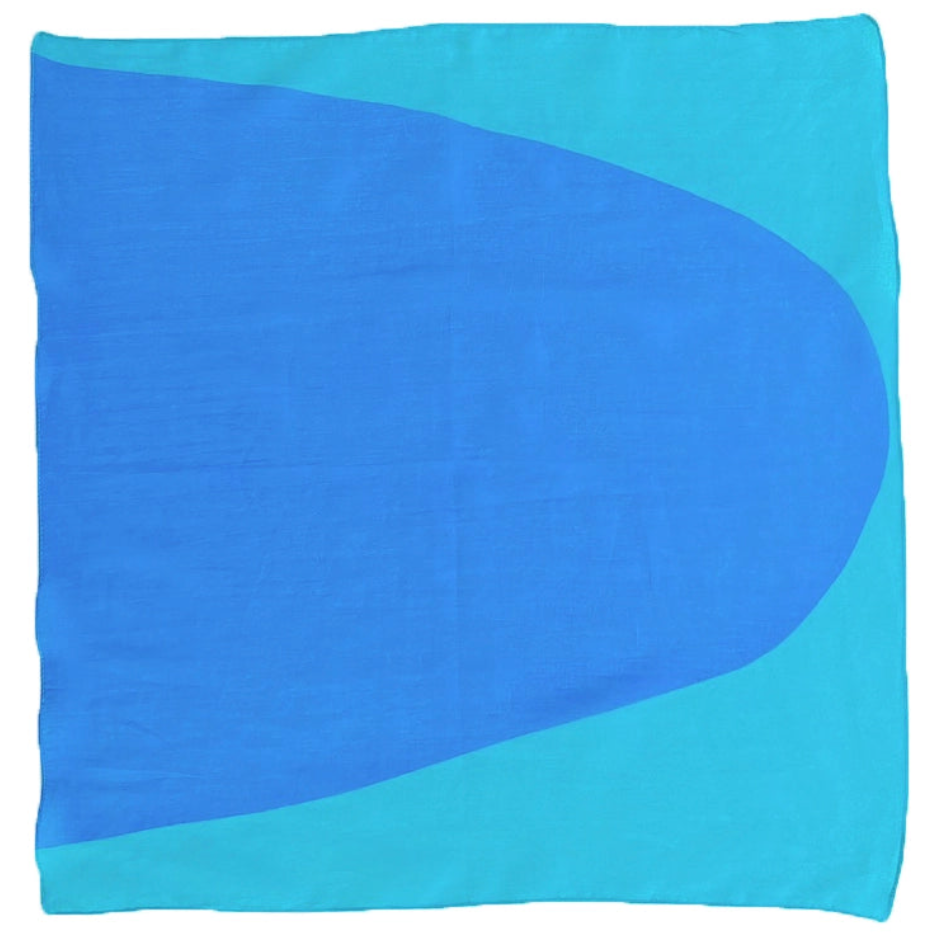 blue & periwinkle cotton napkin unfolded