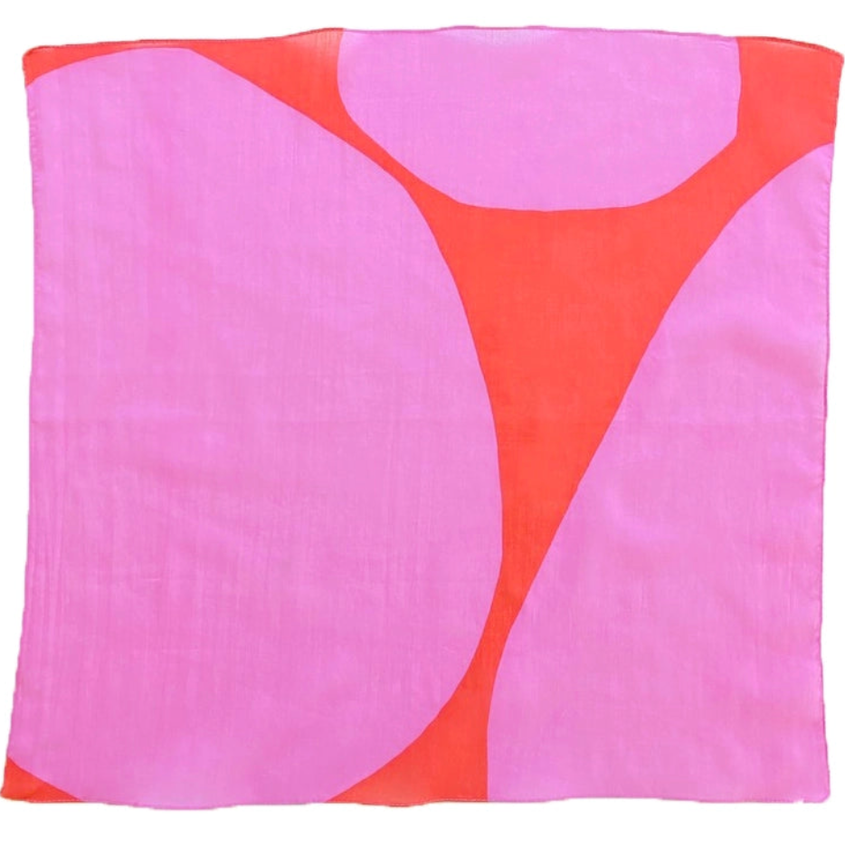 pink & red cotton napkin unfolded