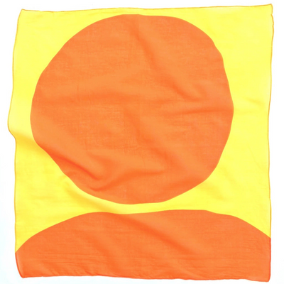 yellow & orange cotton napkin unfolded