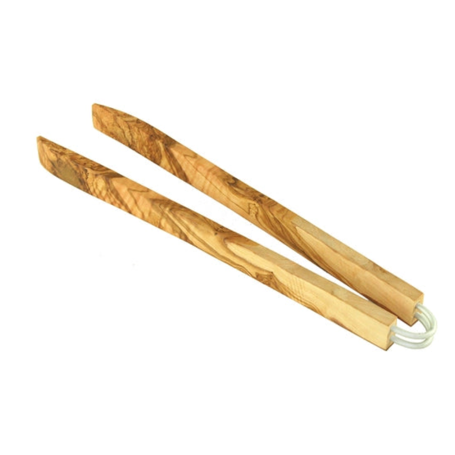 Olive Wood Barbecue Tongs