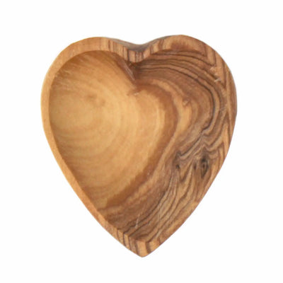 Heart shaped wooden trinket bowl