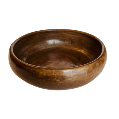 Top view of a medium brown clay bowl