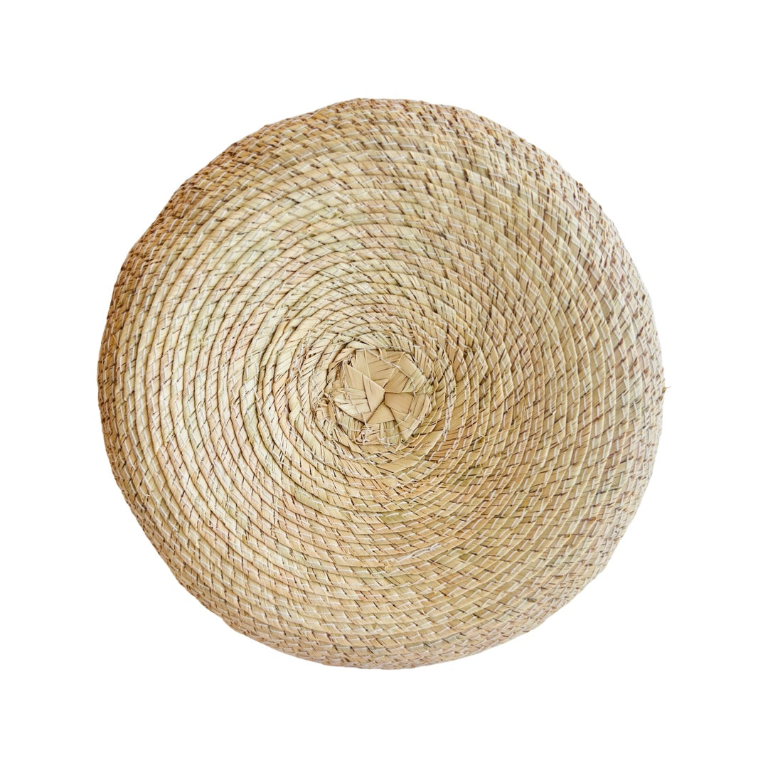 Top view of the natural palm tortilla basket.