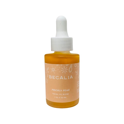 Prickly pear facial oil in 1 ounce bottle with dropper.