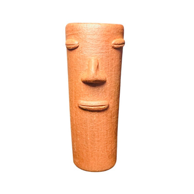 Red Clay tequila shot glass with a face